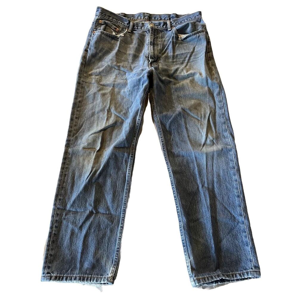 Levi’s 550 Mens 38x31 Relaxed Fit Straight Outdoor Denim Jeans Blue Y2K Cotton
